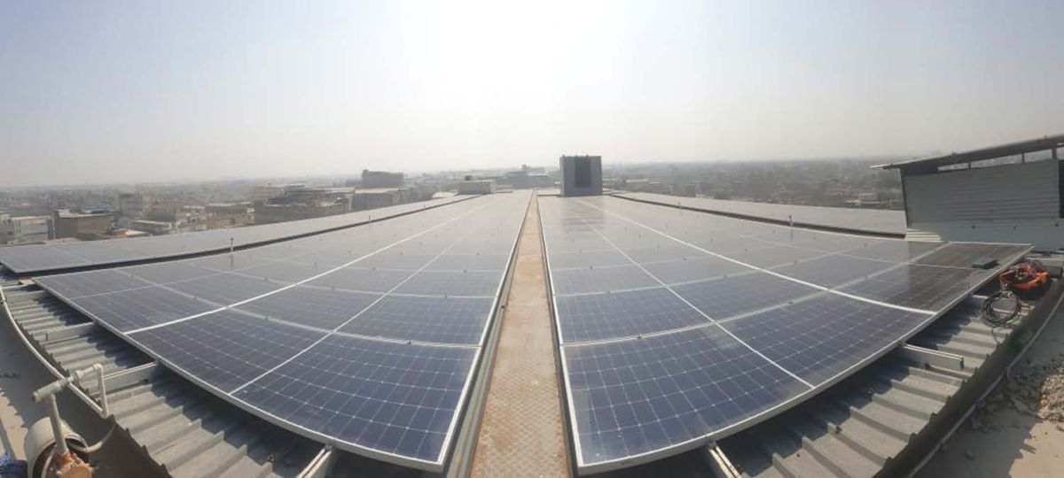 Solar installation at Knitwear Enterprises, North Industrial Area, Karachi