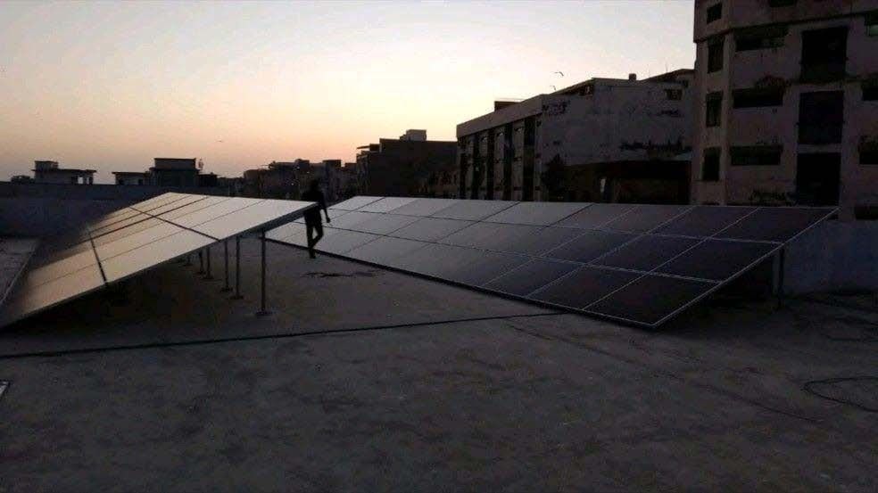 Solar installation at Kutiyana Memon Association, Lyari Town, Karachi